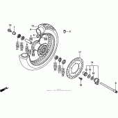 Схема узла: Передние колесо для Honda VT750 Shadow Deluxe