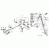 Схема узла: Задний тормозной цилиндр (ST1100) для Honda ST1100 Pan-European