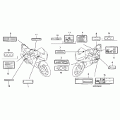 Схема вузла: Інформаційні наклейки (CBR125RW7 / RW9 / RWA) для Honda CBR125