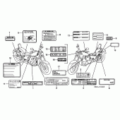 Схема вузла: Інформаційні наклейки для Honda VT600 Shadow VLX Deluxe