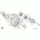 Схема вузла: Заднє колесо для Honda CB1300 Super Four