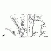 Схема вузла: Перед. гальмівний циліндр (1) для Honda CB600F 599