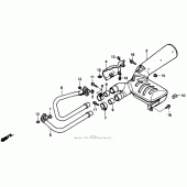 Схема вузла: Вихлопна система для Honda NT650 Hawk GT