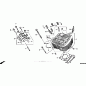 Схема вузла: Передня головка циліндра для Honda VT750 Shadow Aero