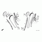 Схема вузла: Ланцюг ГРМ & Натяжник & Заспокоювач для Honda VTX1800