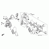 Схема узла: Передний тормозной суппорт (ST1100AS) для Honda ST1100 Pan-European