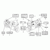 Схема вузла: Інформаційні наклейки (VTR1000SP2 / 3/4/5/6) для Honda VTR1000 VTR SP-2