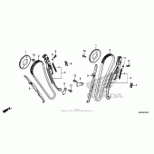 Схема узла: Цепь ГРМ & Натяжитель & Успокоитель для Honda VT750 Shadow Aero