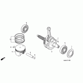 Схема вузла: Поршень і Колінчастий вал для Honda NX650 Dominator