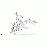 Схема вузла: Рульова траверса & Кліпон (2) для Honda VT1300 Fury