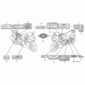 Схема вузла: Інформаційні наклейки для Honda VFR800 VFR