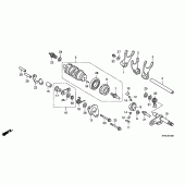 Схема узла: Копирный вал & Вилки & Вал переключения для Honda VTR250 VTR