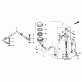 Схема вузла: Rr. головний гальмівний циліндр (VFR750FR / FS / FT / FV) для Honda VFR750F Interceptor