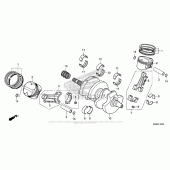 Схема вузла: Колінчастий вал & Поршень для Honda VFR800 Interceptor Deluxe