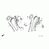 Схема узла: Цепь ГРМ и Натяжитель и Успокоитель для Honda XL600 Transalp