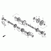 Схема узла: Трансмиссия (2) для Honda VT1100 Shadow