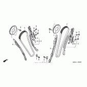 Схема вузла: Ланцюг ГРМ & Натяжник & Заспокоювач для Honda VTX1300