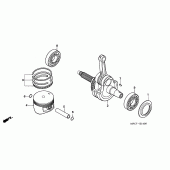 Схема вузла: Колінчастий вал & Поршень для Honda FMX650