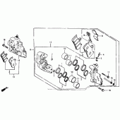 Схема узла: Передний тормозной суппорт для Honda CB1000 CB1000F