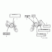 Схема вузла: Інформаційні наклейки для Honda XR400