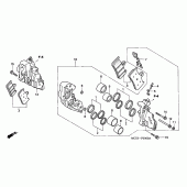 Схема вузла: Передній гальмівний супорт для Honda CB900 Hornet