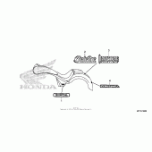 Схема узла: Emblem + mark (1) для Honda VT1300 Interstate