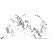 Схема узла: Правый-передний тормозной суппорт для Honda NSA700 DN-01