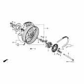 Схема вузла: Заднє колесо для Honda CBR600 CBR600F Hurricane