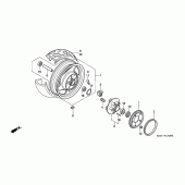 Схема узла: Заднее колесо для Honda VF750 Magna