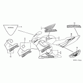 Схема вузла: Наклейки (4) для Honda CBR600 CBR600F
