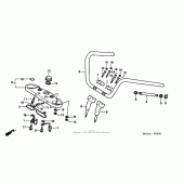 Схема узла: Верхняя траверса & Клипон руля для Honda VT1100 Shadow Spirit