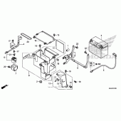Схема вузла: Акумулятор (1) для Honda VT750 Shadow Aero
