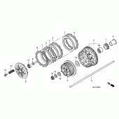 Схема узла: Сцепление (X/Y/1/2/3/4) для Honda CBR1100XX Blackbird