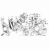 Схема узла: Радиатор для Honda VT750 Shadow Aero