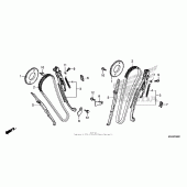 Схема вузла: Ланцюг ГРМ & Натяжник & Заспокоювач для Honda VT750 Shadow Aero