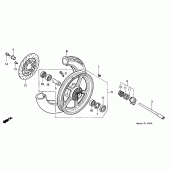 Схема вузла: Переднє колесо (VT1100C) для Honda VT1100 Shadow