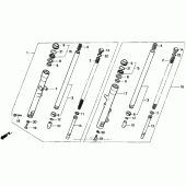 Схема вузла: Вилка передньої осі для Honda CMX250 Rebel