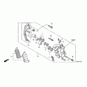 Схема вузла: L. передній гальмівний супорт (CB1000RA) для Honda CB1000 CB1000R