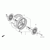 Схема узла: Передние колесо для Honda CBR600 CBR600F