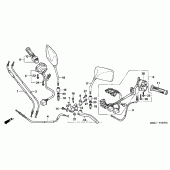 Схема узла: Ручка руля & Пульт управления рулевой для Honda CB600F 599