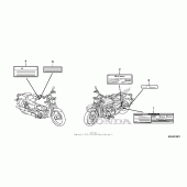Схема вузла: Caution label (2) для Honda VT750 Shadow RS