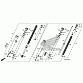 Схема вузла: Вилка передньої осі для Honda VT1300 Fury