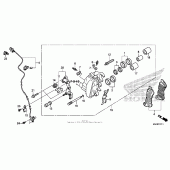 Схема вузла: Передній гальмівний супорт (2) для Honda VT750 Shadow Aero