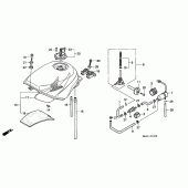 Схема узла: Топливный бак для Honda CBR600 CBR600F