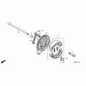 Схема узла: Задний тормозной барабан для Honda VT750 Shadow Aero