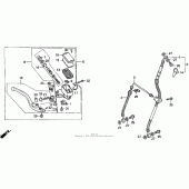 Схема вузла: Передній гальмівний циліндр для Honda VFR750F Interceptor