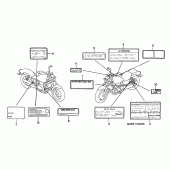 Схема узла: Информационные наклейки для Honda VF750 Magna