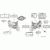 Схема вузла: Інформаційні наклейки для Honda CB900 Hornet