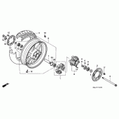 Схема вузла: Заднє колесо для Honda CBR600 CBR600F