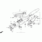 Схема вузла: Вихлопна система для Honda VT600 Shadow VLX Deluxe